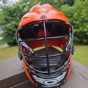 Cascade CPVL Lacrosse Helmet Men M/L Adjustable SPR Fit‎ Mask Chin Strap Orange